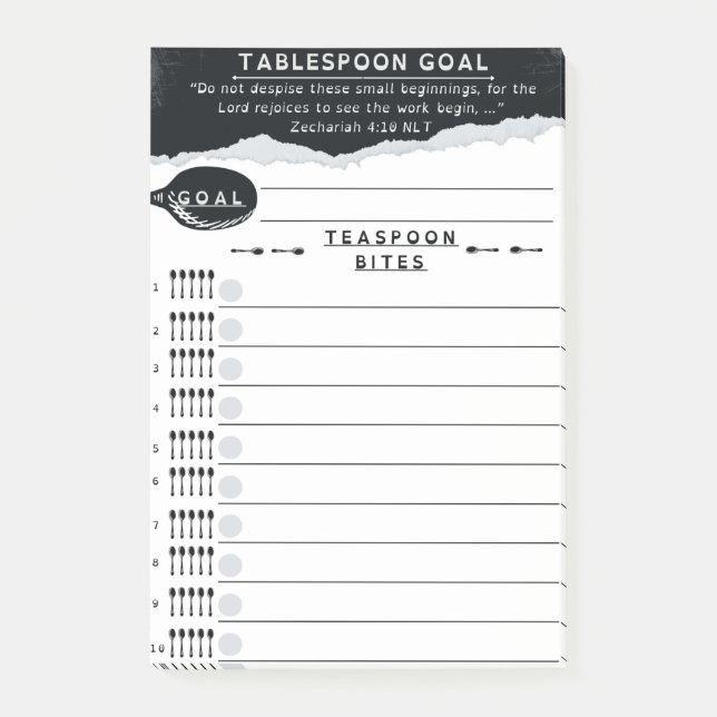 Tablespoon Goals List Post-it Notes (Front)