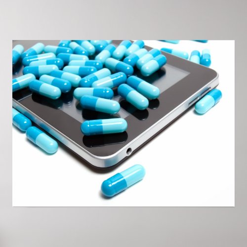 Tablet and pills poster