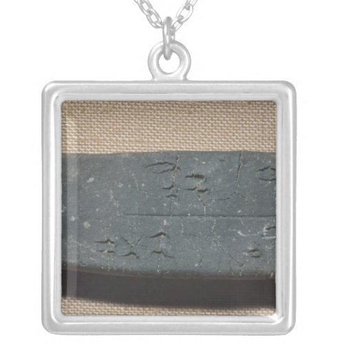 Tablet inscribed in Linear B  sheep Silver Plated Necklace