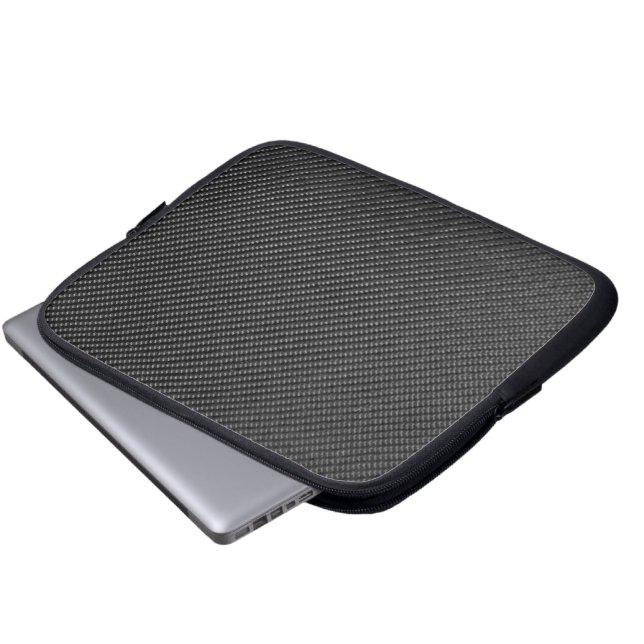 Tablet & Laptop Sleeve - Carbon Fiber - Black (Front Bottom)