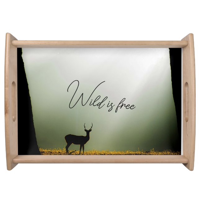 Tablet of wood with deer Wils is free Serving Tray (Front)