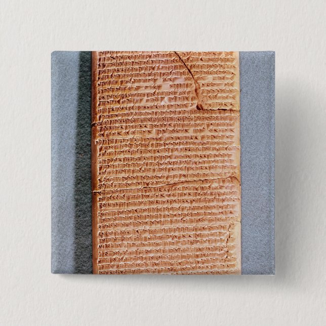 Tablet relating the ritual sacrifices pinback button (Front)