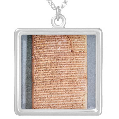 Tablet relating the ritual sacrifices silver plated necklace
