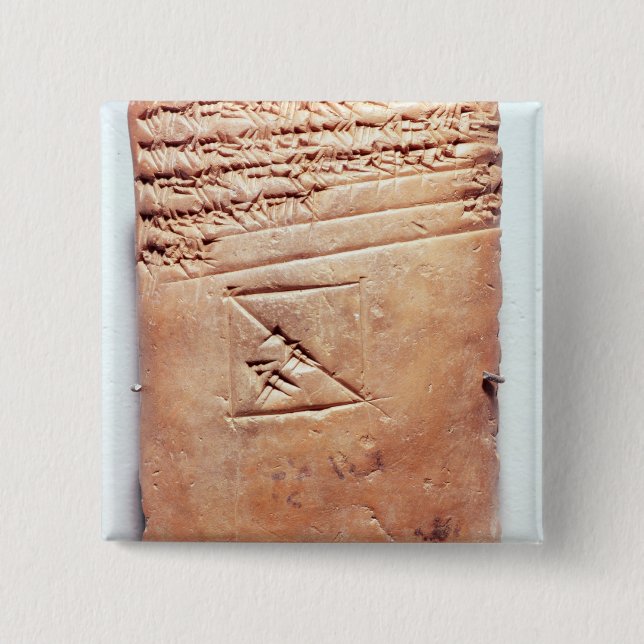 Tablet with cuneiform script, c.1830-1530 BC Button (Front)