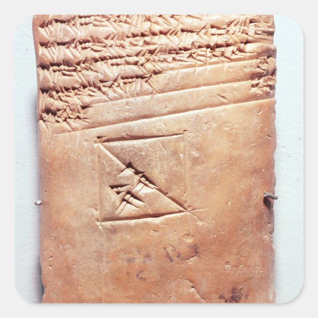 Tablet with cuneiform script, c.1830-1530 BC Square Sticker (Front)