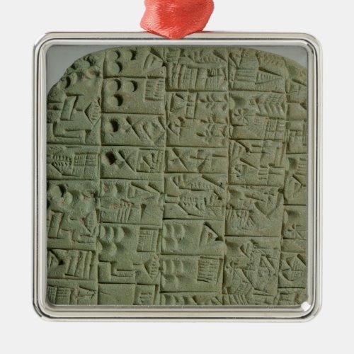 Tablet with cuneiform script metal ornament