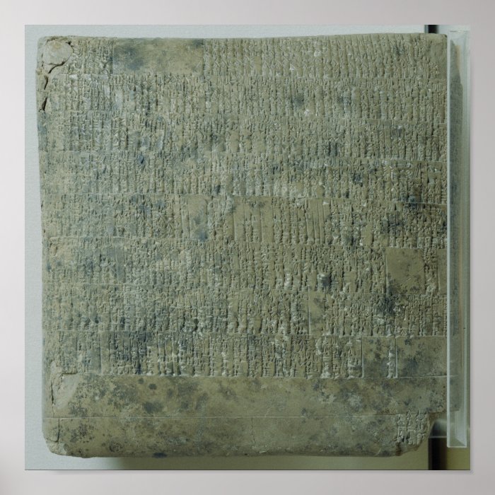 Tablet with cuneiform script poster