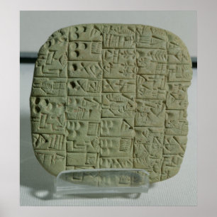Tablet with cuneiform script poster