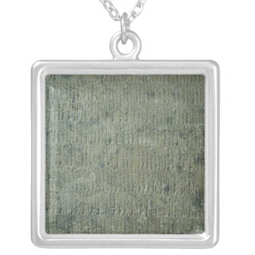 Tablet with cuneiform script silver plated necklace