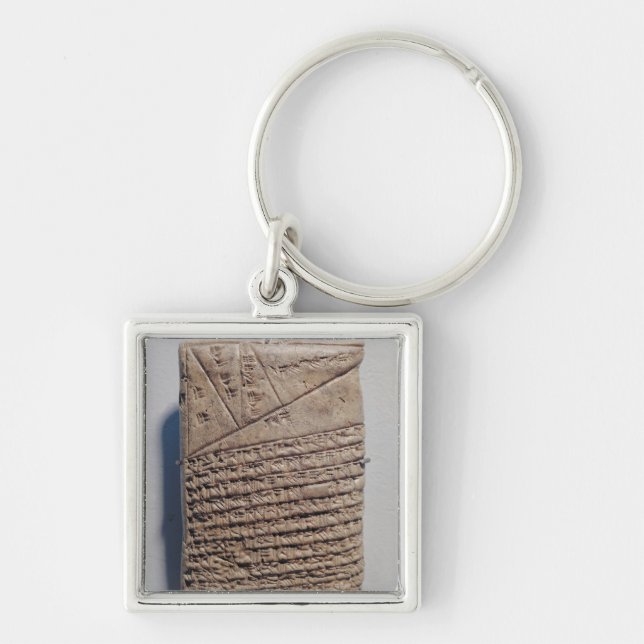 Tablet with fourteen lines of a mathematical text keychain (Front)