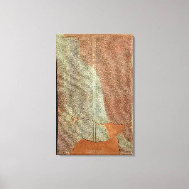 Tablet with the history of King Sargon II Canvas Print (Front)