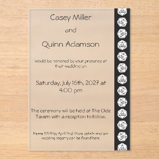 Tabletop Chic in Black Acrylic Wedding  Invitations