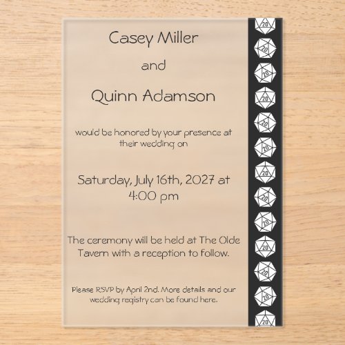 Tabletop Chic in Black Acrylic Wedding Invitations