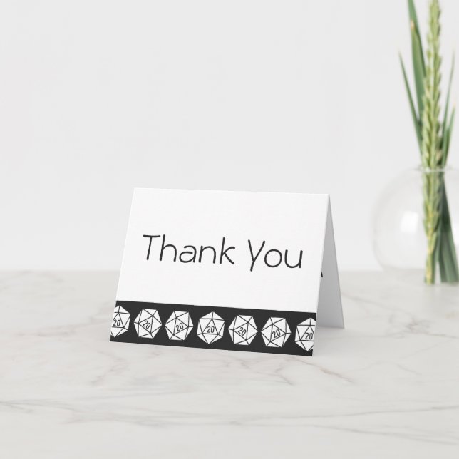 Tabletop Chic in Black Thank You Card (Front)