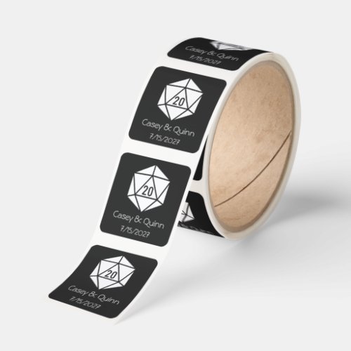 Tabletop Chic in Black Wedding Square Sticker