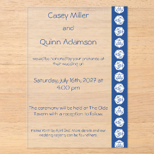 Tabletop Chic in Blue Acrylic Wedding Invitations
