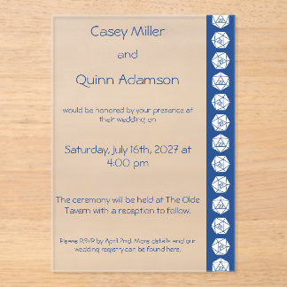 Tabletop Chic in Blue Acrylic Wedding  Invitations