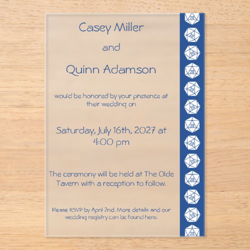 Tabletop Chic in Blue Acrylic Wedding Invitations