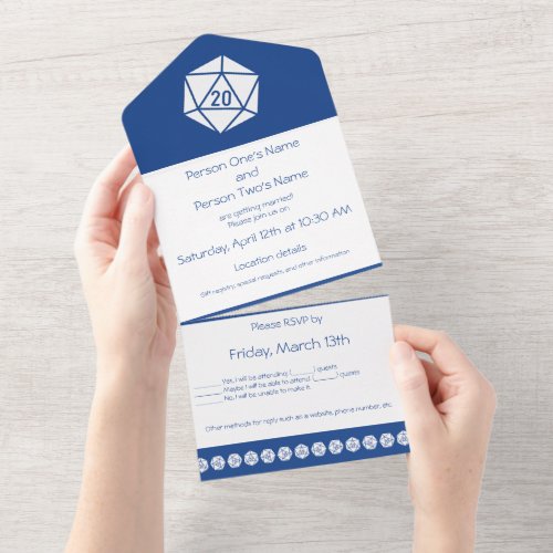 Tabletop Chic in Blue All In One Invitation