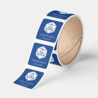 Tabletop Chic in Blue Wedding Square Sticker