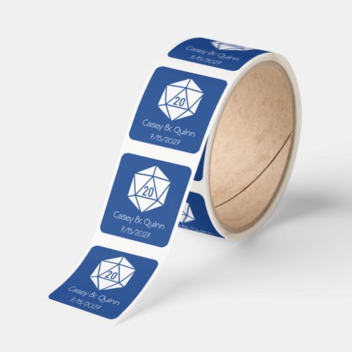 Tabletop Chic in Blue Wedding Square Sticker