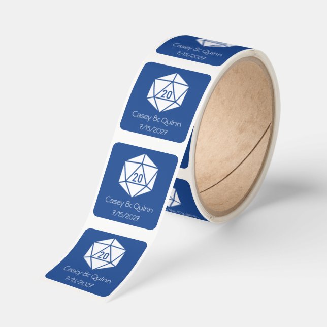 Tabletop Chic in Blue Wedding Square Sticker (Roll)