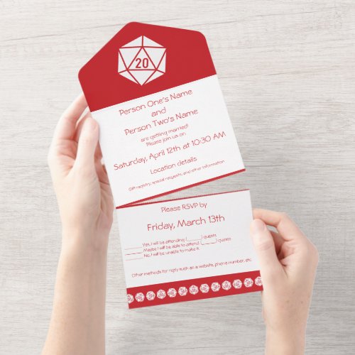 Tabletop Chic in Cherry All In One Invitation