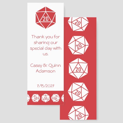 Tabletop Chic in Cherry Wedding Favor Bookmarks