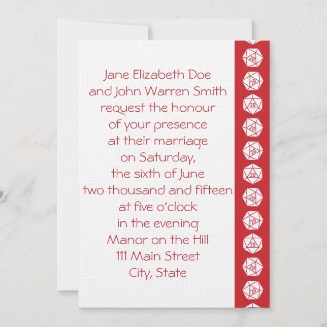 Tabletop Chic in Cherry Wedding Invitation (Front)