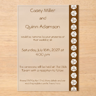 Tabletop Chic in Chocolate Acrylic Wedding  Invitations