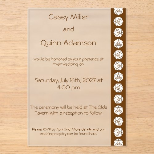 Tabletop Chic in Chocolate Acrylic Wedding Invitations