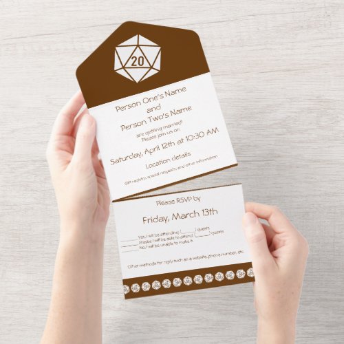 Tabletop Chic in Chocolate All In One Invitation