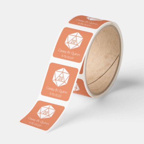 Tabletop Chic in Coral Wedding Square Sticker