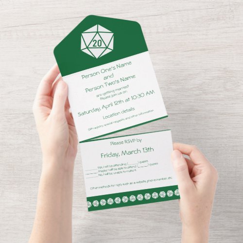 Tabletop Chic in Green All In One Invitation