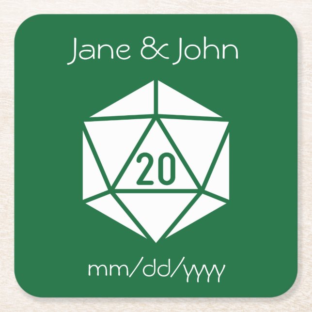 Tabletop Chic in Green Paper Coaster (Front)