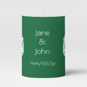 Tabletop Chic in Green Pillar Candle
