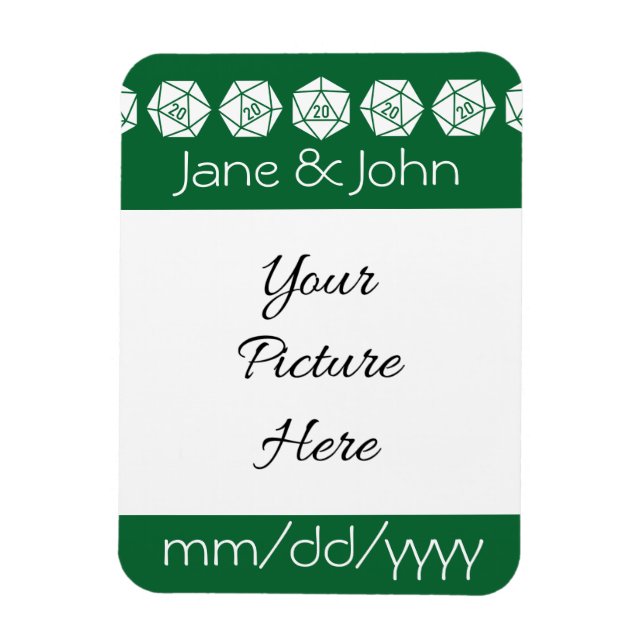 Tabletop Chic in Green Save-the-Date Magnet (Vertical)