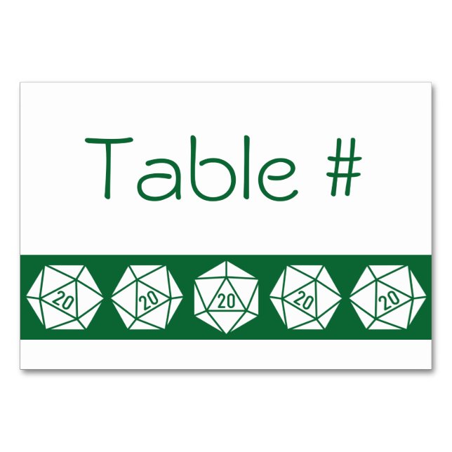Tabletop Chic in Green Table Card (Front)