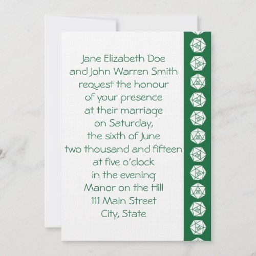Tabletop Chic in Green Wedding Invitation