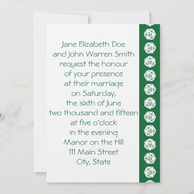 Tabletop Chic in Green Wedding Invitation (Front)