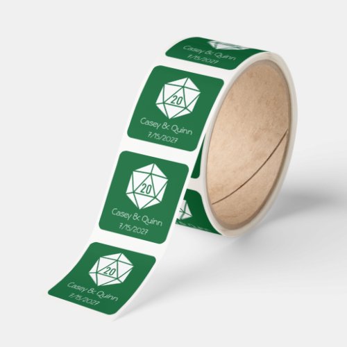 Tabletop Chic in Green Wedding Square Sticker