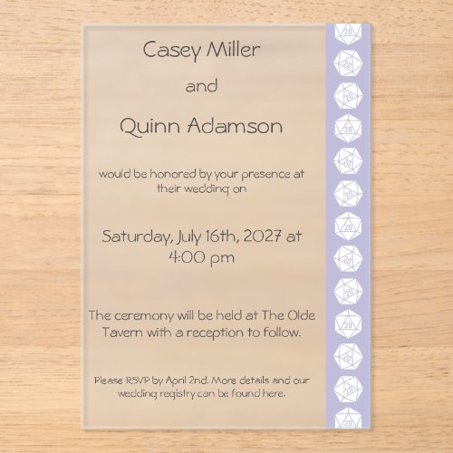 Tabletop Chic in Lavender Acrylic Wedding Invitations