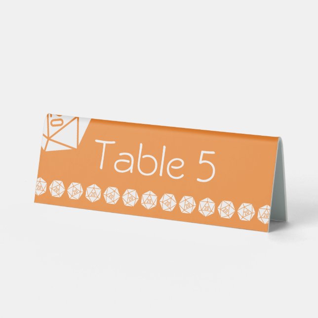Tabletop Chic in Orange Table Tent Sign (Front)