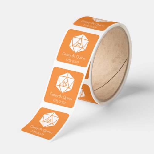 Tabletop Chic in Orange Wedding Square Sticker