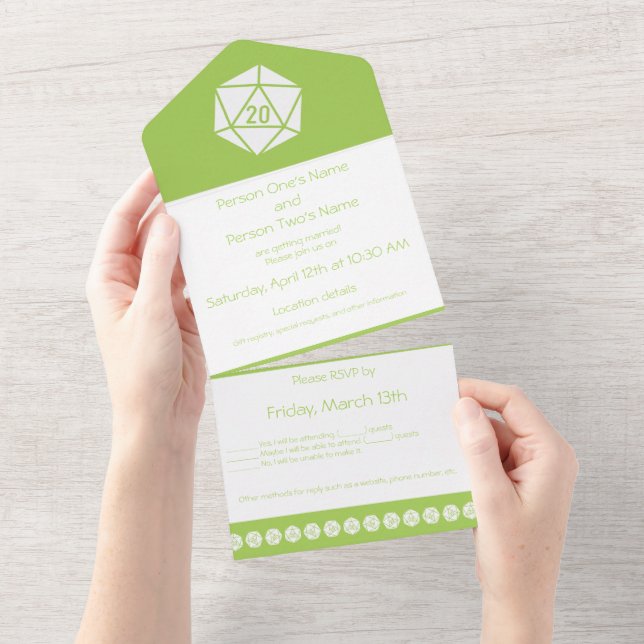 Tabletop Chic in Peridot All In One Invitation (Tearaway)