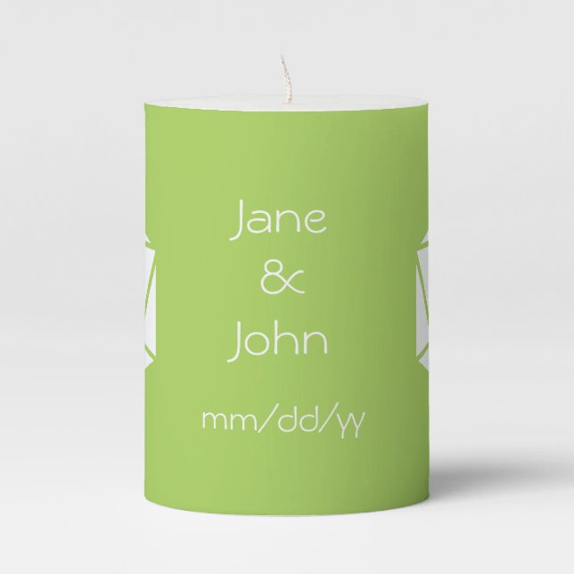 Tabletop Chic in Peridot  Pillar Candle (Front)