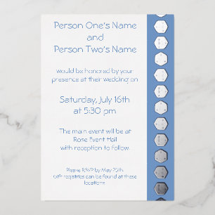 Tabletop Chic in Periwinkle Foil Invitation