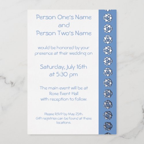 Tabletop Chic in Periwinkle Foil Invitation