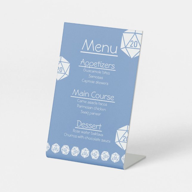 Tabletop Chic in Periwinkle Pedestal Sign (Front)