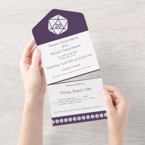 Tabletop Chic in Purple All In One Invitation